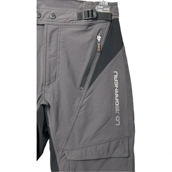 Louis Gatineau Cyclist Shorts Mens Gray Zipper Pocket Belted High Rise Shorts. - Picture 2 of 12